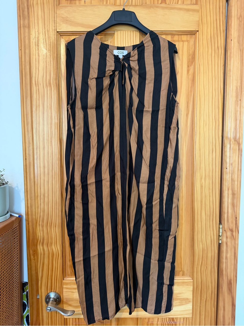 COS Black & Brown Striped Sleeveless caftan